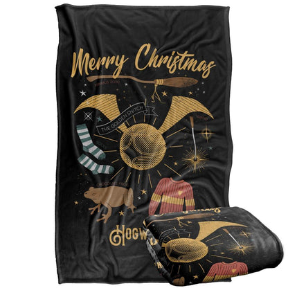 Multicoloured - Side - Harry Potter Unisex Adult Merry Christmas From Hogwarts Throw