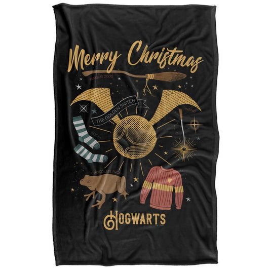 Multicoloured - Front - Harry Potter Unisex Adult Merry Christmas From Hogwarts Throw