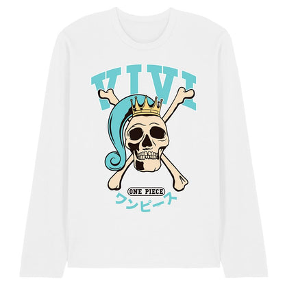 White - Front - One Piece Unisex Adult Vivi Collegic Ringspun Cotton Long-Sleeved T-Shirt