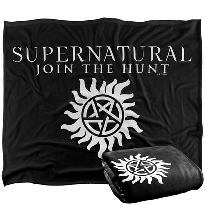 Multicoloured - Side - Supernatural Join The Hunt Fleece Logo Throw