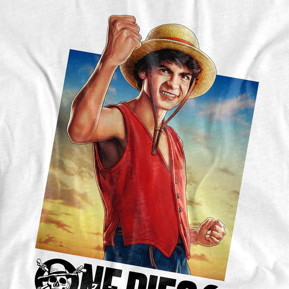 White - Side - One Piece Unisex Adult Luffy Straw Hat Ringspun Cotton Long-Sleeved T-Shirt