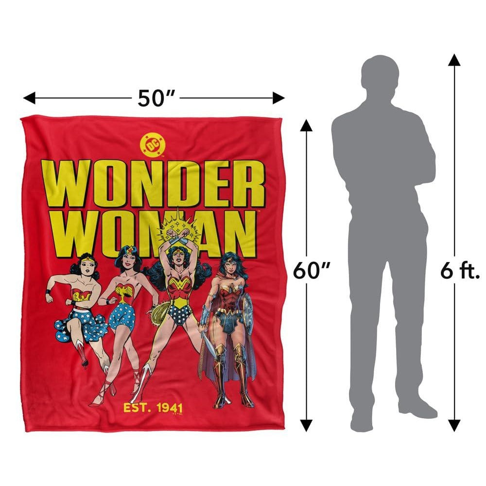Multicoloured - Close up - Wonder Woman Through The Years Blanket