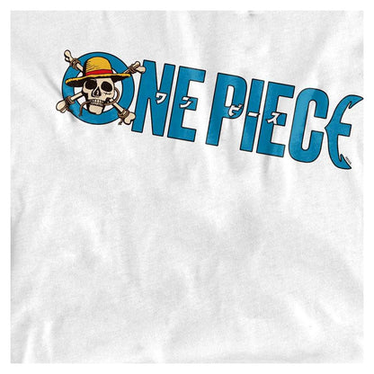 White - Side - One Piece Unisex Adult Jolly Roger Luffy Logo Long-Sleeved T-Shirt