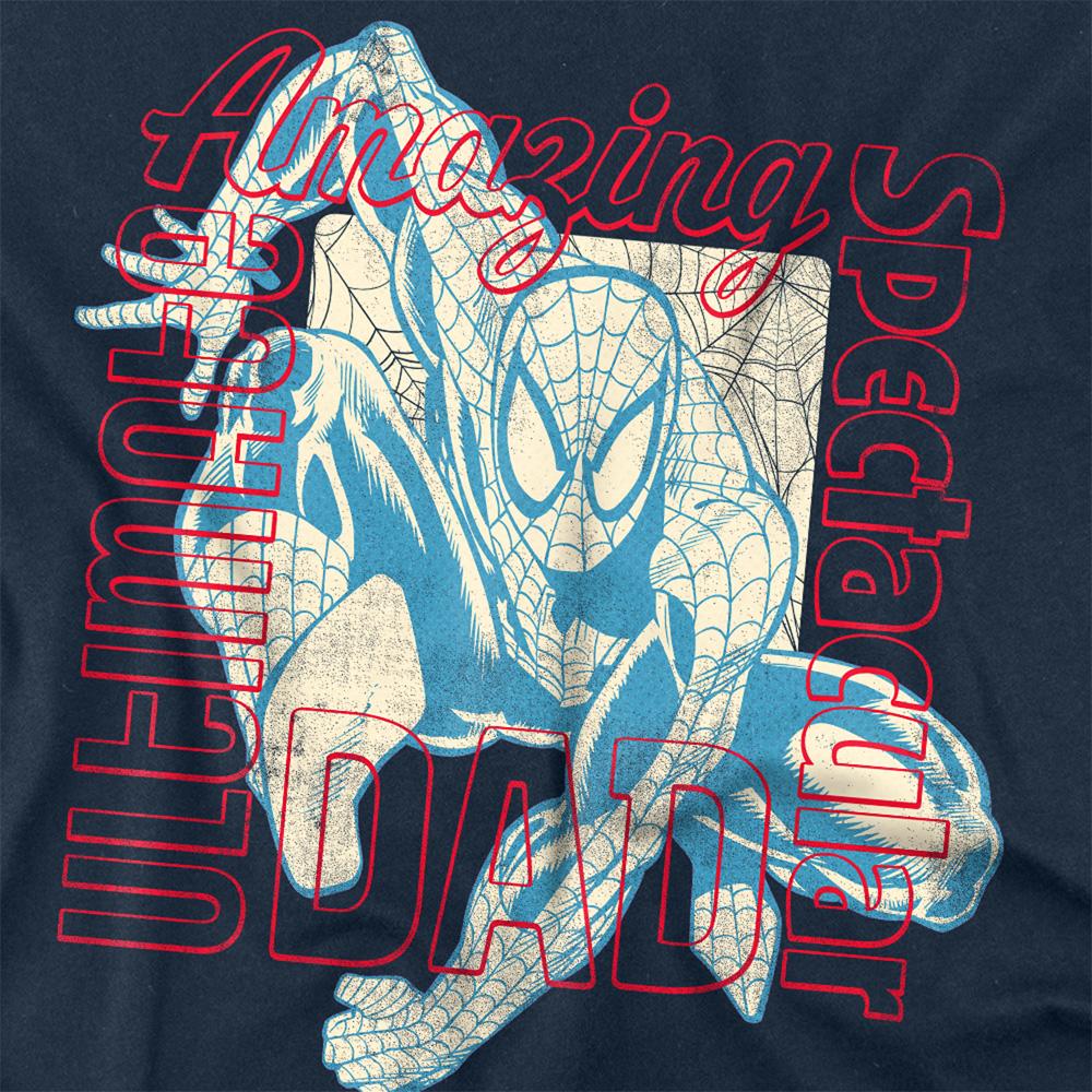Navy - Side - Spider-Man Unisex Adult Spectacular Amazing Ultimate Long-Sleeved T-Shirt