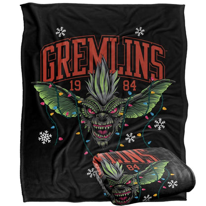 Multicoloured - Back - Gremlins 1984 Fleece Christmas Blanket