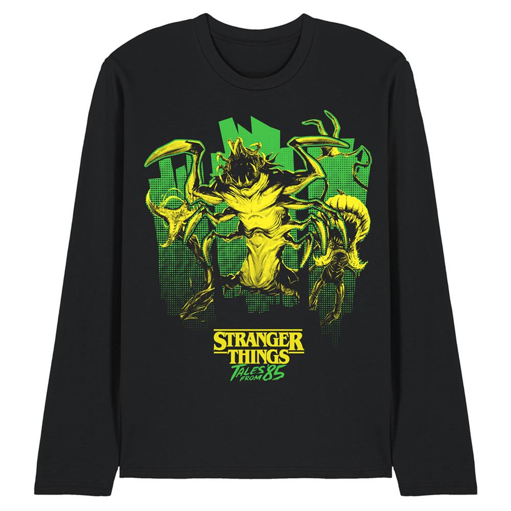 Black - Front - Stranger Things: Tales from ´85 Unisex Adult Monster Plants Long-Sleeved T-Shirt