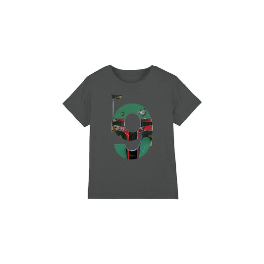 Charcoal - Front - Star Wars Childrens-Kids 9 Boba Fett T-Shirt