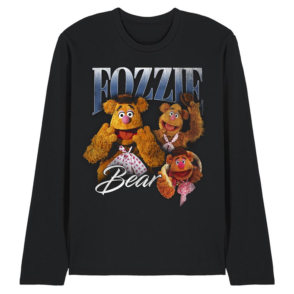 Black - Front - The Muppets Unisex Adult Fozzie Bear Homage Long-Sleeved T-Shirt