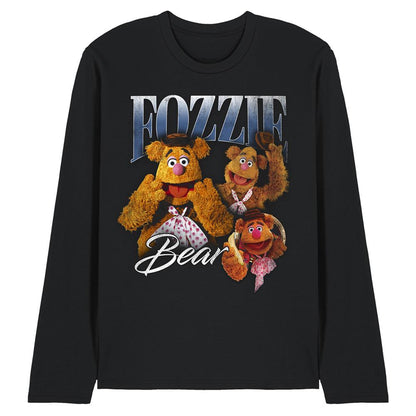 Black - Front - The Muppets Unisex Adult Fozzie Bear Homage Long-Sleeved T-Shirt
