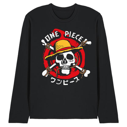 Black - Front - One Piece Unisex Adult Devil Fruits Skull Ringspun Cotton Long-Sleeved T-Shirt