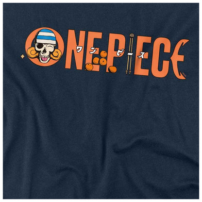 Navy - Side - One Piece Unisex Adult Nami Logo Ringspun Cotton Long-Sleeved T-Shirt