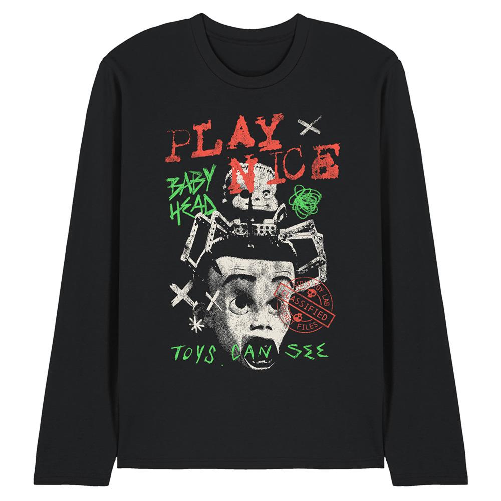 Black - Front - Toy Story Unisex Adult Toys Can See Ringspun Cotton Long-Sleeved T-Shirt