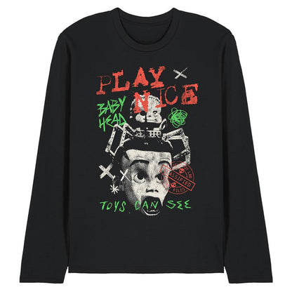 Black - Front - Toy Story Unisex Adult Toys Can See Ringspun Cotton Long-Sleeved T-Shirt