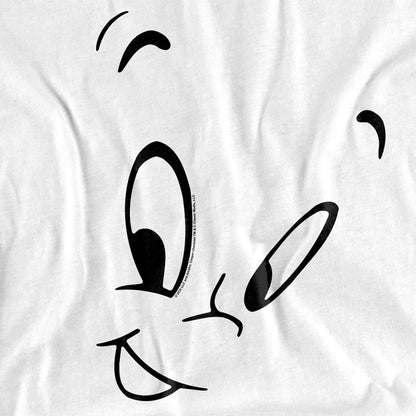 White - Side - Casper Unisex Adult Face Ringspun Cotton T-Shirt