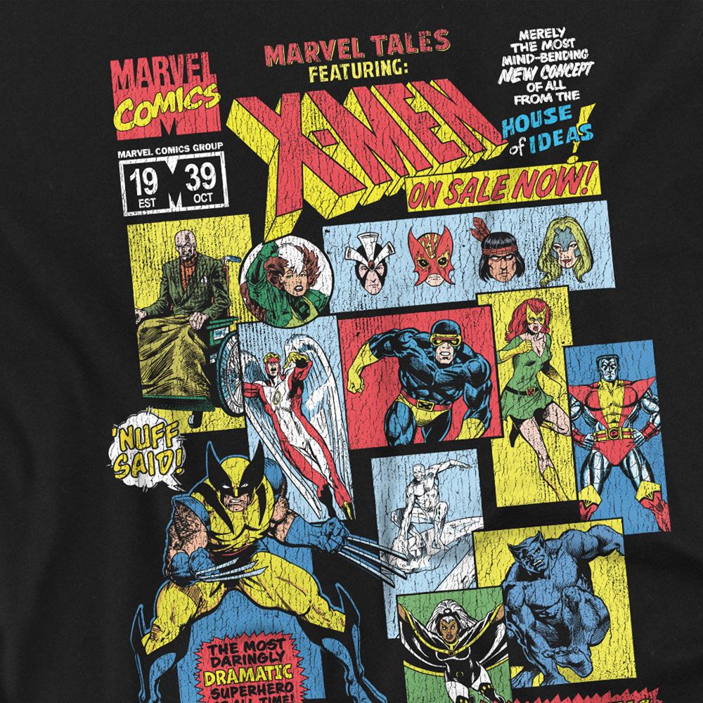 Black - Side - X-Men Unisex Adult Comic Collage Ringspun Cotton Long-Sleeved T-Shirt
