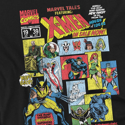 Black - Side - X-Men Unisex Adult Comic Collage Ringspun Cotton Long-Sleeved T-Shirt