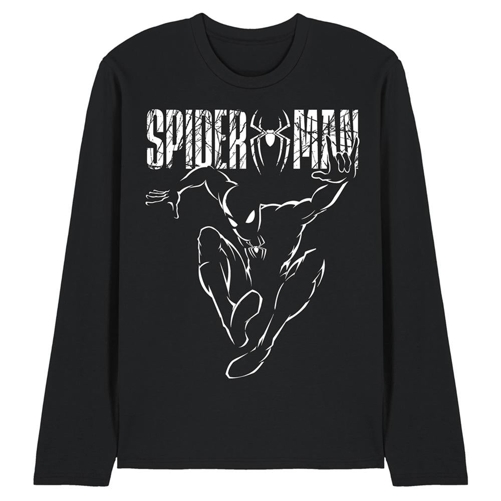 Black - Front - Spider-Man: Brand New Day Unisex Adult Silhouette Long-Sleeved T-Shirt