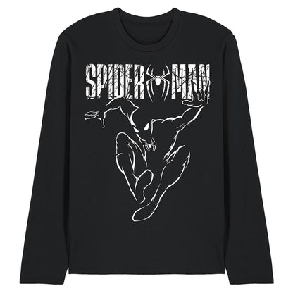 Black - Front - Spider-Man: Brand New Day Unisex Adult Silhouette Long-Sleeved T-Shirt