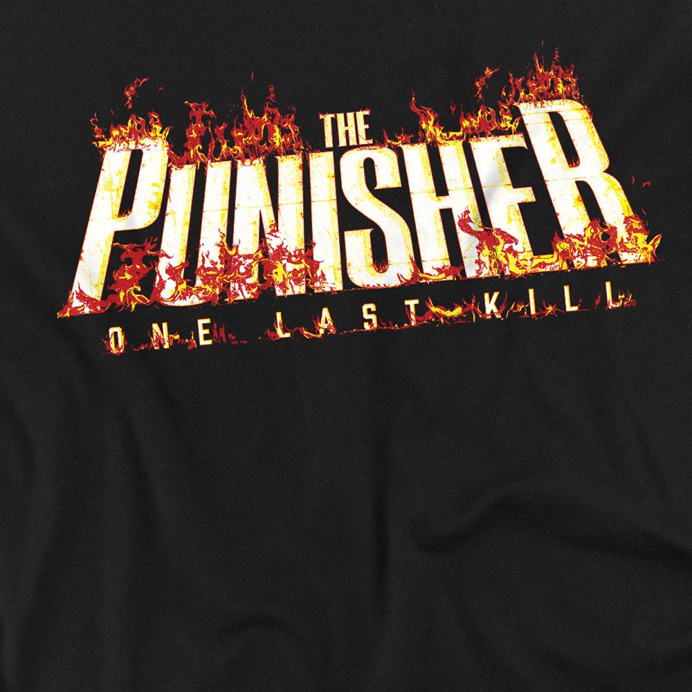 Black - Side - The Punisher: One Last Kill Womens-Ladies Fire Logo Fitted T-Shirt