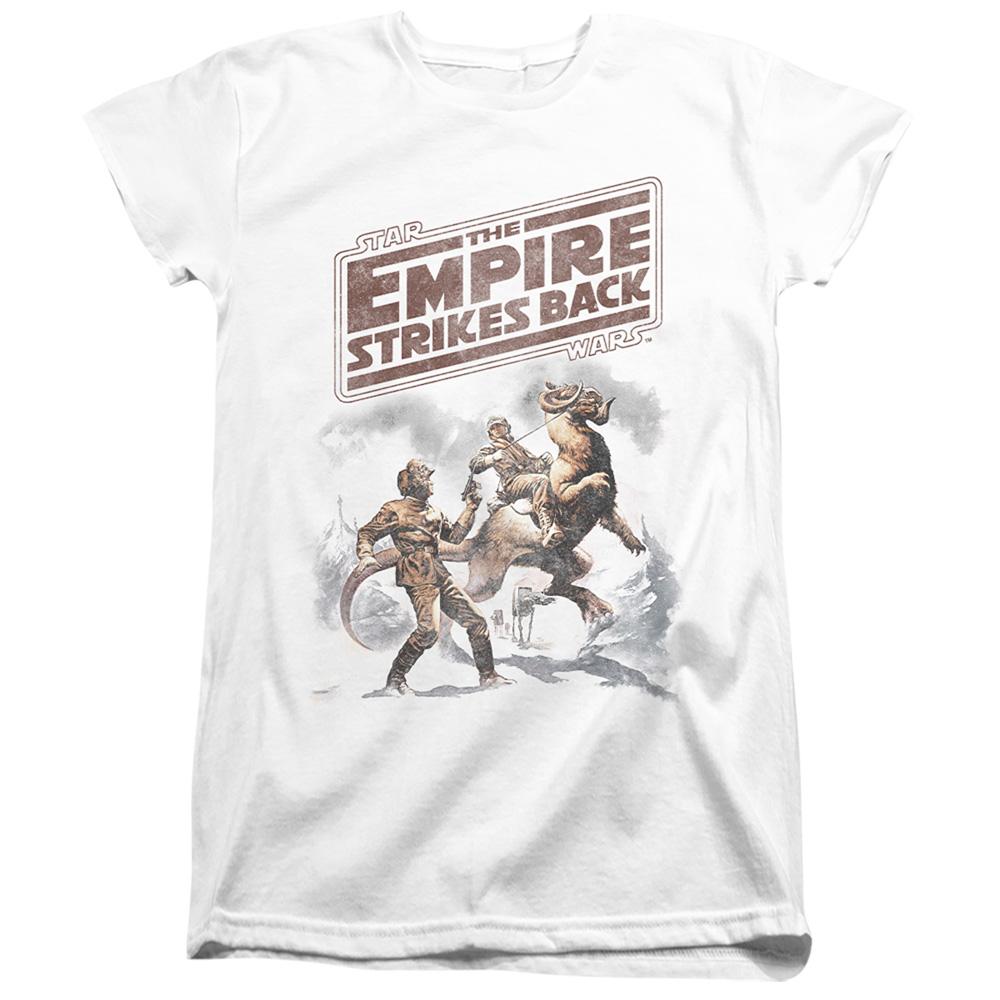 White - Front - Star Wars Womens-Ladies Western Fitted T-Shirt