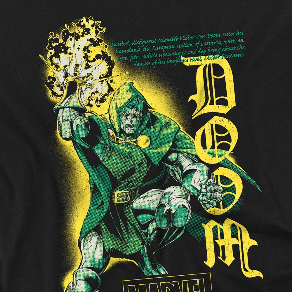 Black - Side - Doctor Doom Womens-Ladies Ringspun Cotton Fitted T-Shirt
