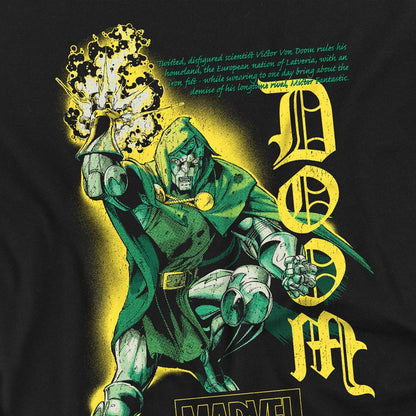 Black - Side - Doctor Doom Womens-Ladies Ringspun Cotton Fitted T-Shirt