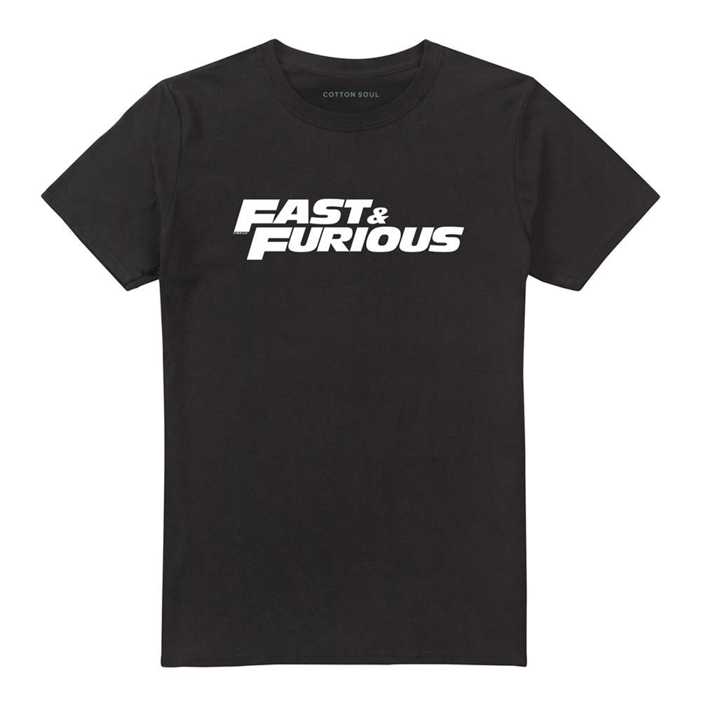 Black - Front - Fast & Furious Unisex Adult Logo Ringspun Cotton T-Shirt
