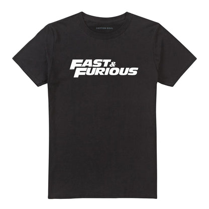 Black - Front - Fast & Furious Unisex Adult Logo Ringspun Cotton T-Shirt