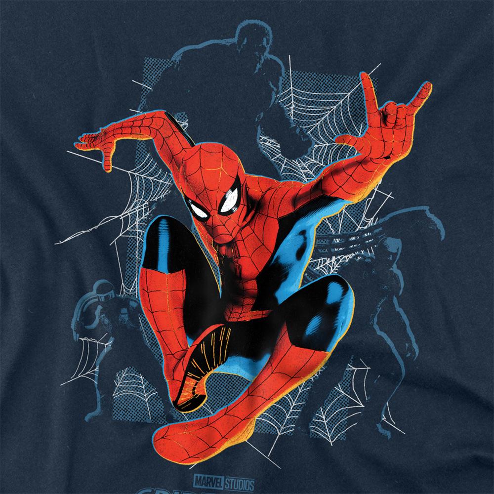 Navy - Side - Spider-Man: Brand New Day Unisex Adult Hero And Villains Long-Sleeved T-Shirt
