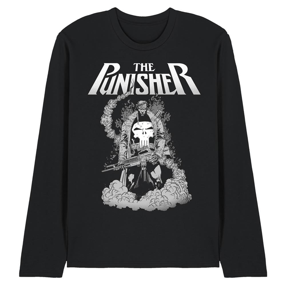 Black - Front - The Punisher Unisex Adult Ready To Fight Punisher Long-Sleeved T-Shirt