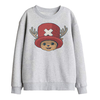 Athletic Heather - Front - One Piece Childrens-Kids Tony Tony Chopper Head Sweatshirt