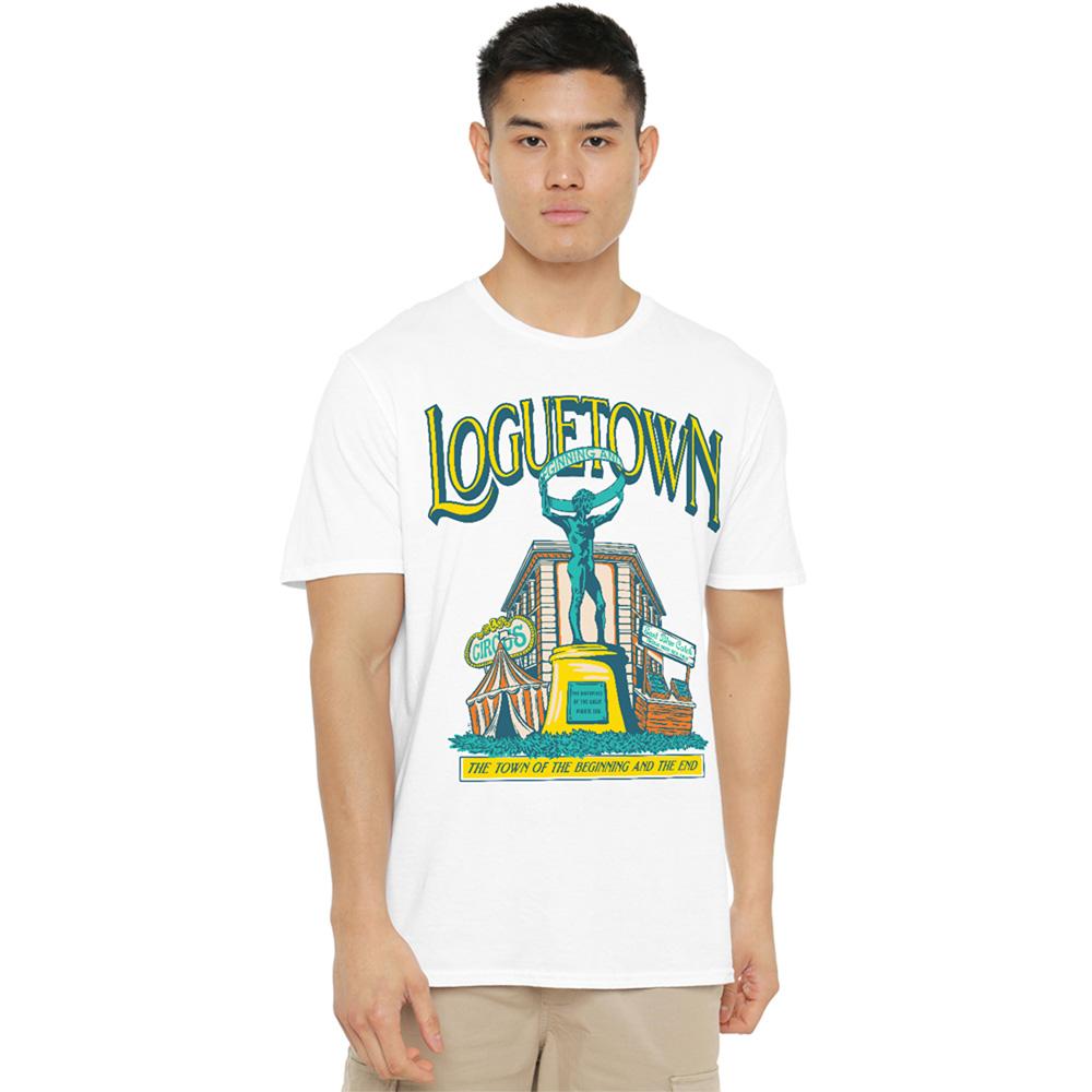 White - Lifestyle - One Piece Unisex Adult Loguetown Market T-Shirt