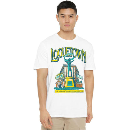 White - Lifestyle - One Piece Unisex Adult Loguetown Market T-Shirt