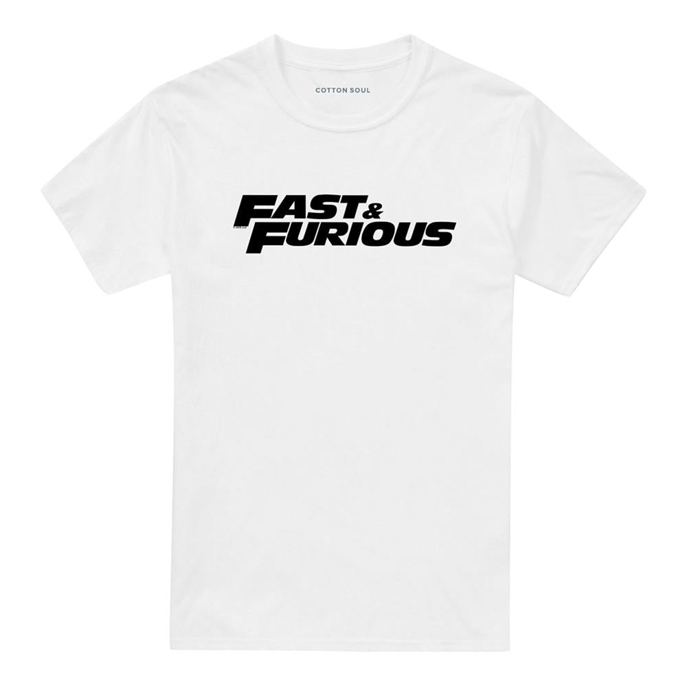 White - Front - Fast & Furious Unisex Adult Logo Cotton T-Shirt