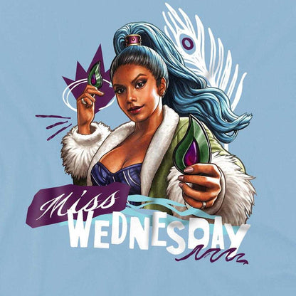 Light Blue - Side - One Piece Childrens-Kids Miss Wednesday Doodle Sweatshirt