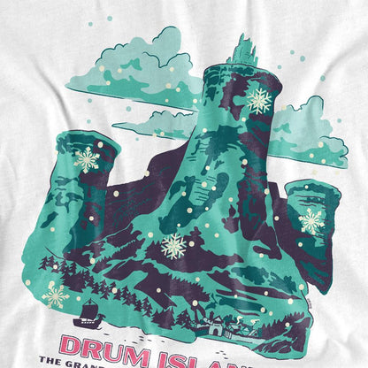 White - Pack Shot - One Piece Unisex Adult Drum Island Winter Wonderland Poster T-Shirt