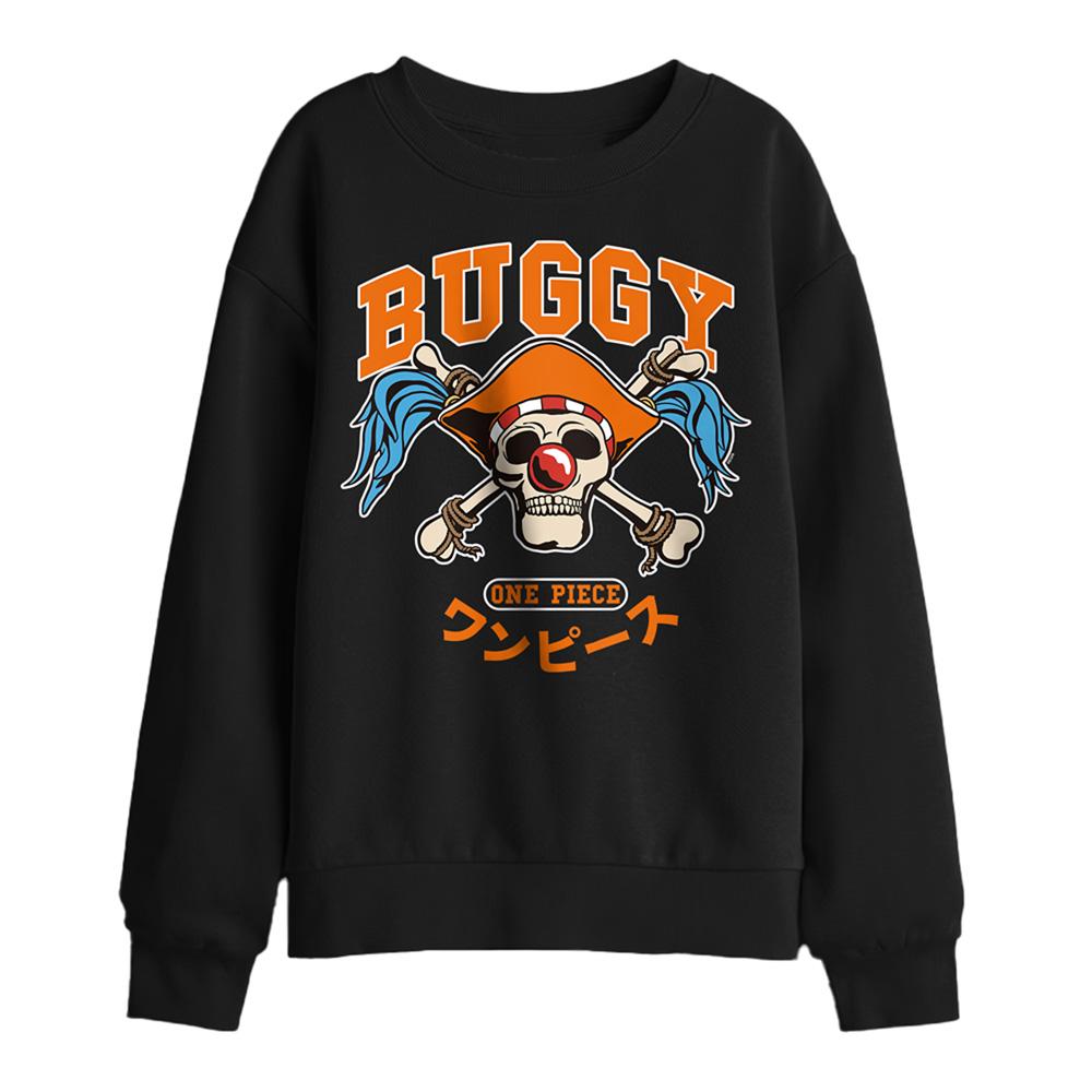 Black - Front - One Piece Childrens-Kids Buggy Skull Sweatshirt