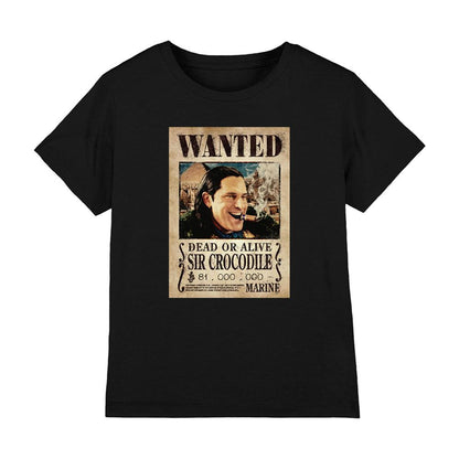 Black - Front - One Piece Childrens-Kids Crocodile Wanted Poster T-Shirt