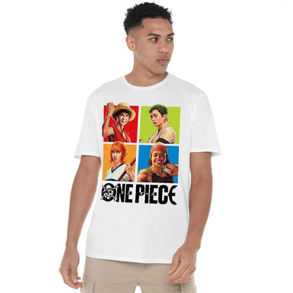 White - Side - One Piece Unisex Adult Character Square T-Shirt