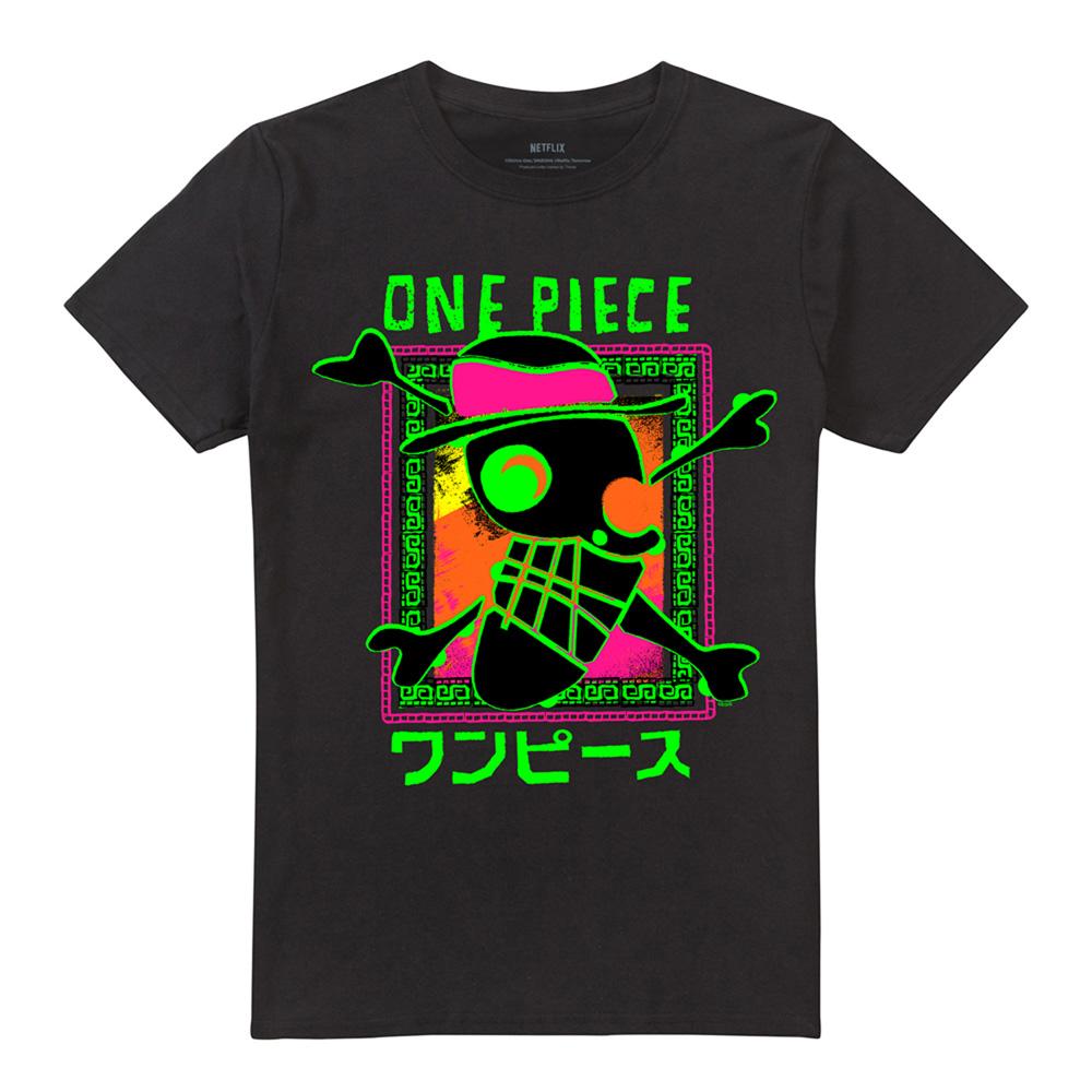 Black - Front - One Piece Unisex Adult Abstract Logo T-Shirt