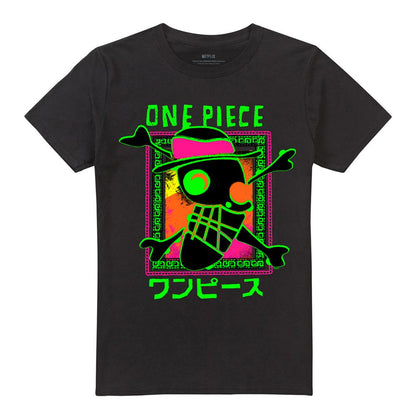 Black - Front - One Piece Unisex Adult Abstract Logo T-Shirt
