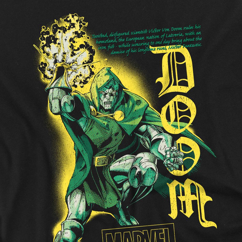 Black - Side - Marvel Universe Unisex Adult Face Of Doom Ringspun Cotton Long-Sleeved T-Shirt