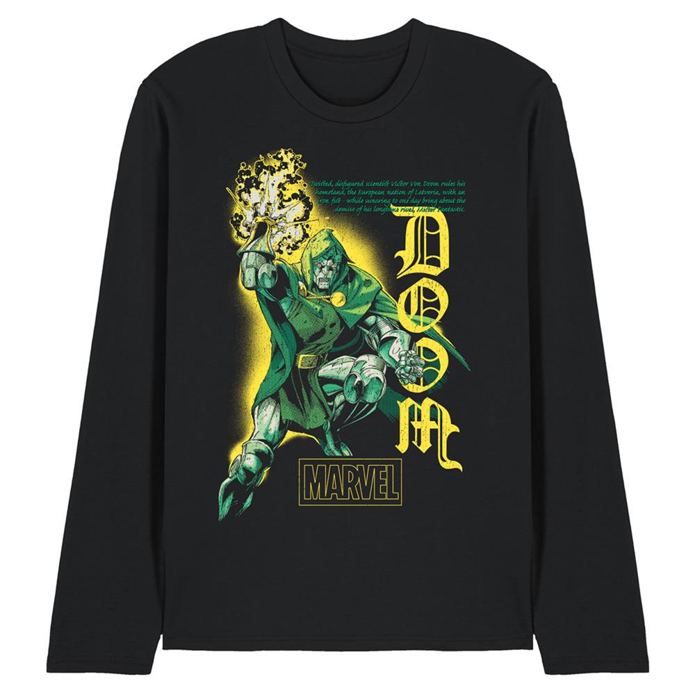 Black - Front - Marvel Universe Unisex Adult Face Of Doom Ringspun Cotton Long-Sleeved T-Shirt
