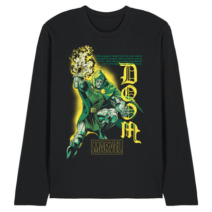 Black - Front - Marvel Universe Unisex Adult Face Of Doom Ringspun Cotton Long-Sleeved T-Shirt