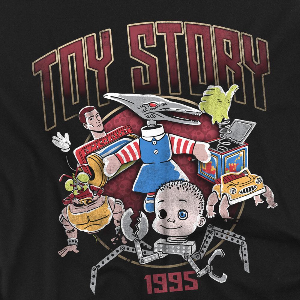 Black - Side - Toy Story Unisex Adult Sid´s Toys Rock Ringspun Cotton Long-Sleeved T-Shirt