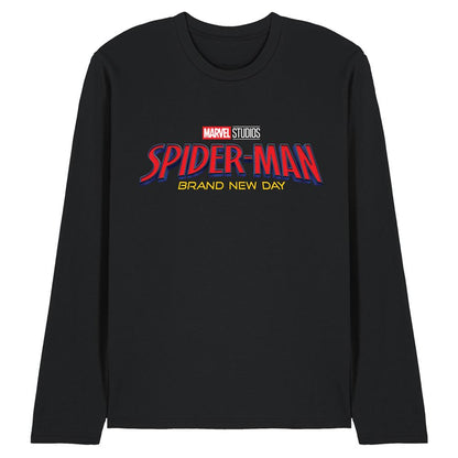 Black - Front - Spider-Man: Brand New Day Unisex Adult Logo Long-Sleeved T-Shirt