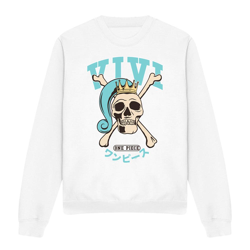White - Front - One Piece Unisex Adult Vivi Skull Sweatshirt