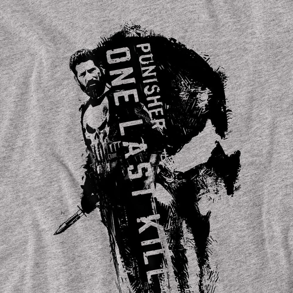 Athletic Heather - Side - The Punisher Unisex Adult One Last Kill Frank Castle Ringspun Cotton Long-Sleeved T-Shirt