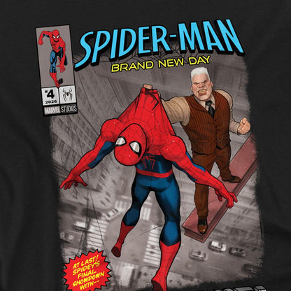 Black - Side - Spider-Man: Brand New Day Unisex Adult Tombstone Comic Cover Long-Sleeved T-Shirt