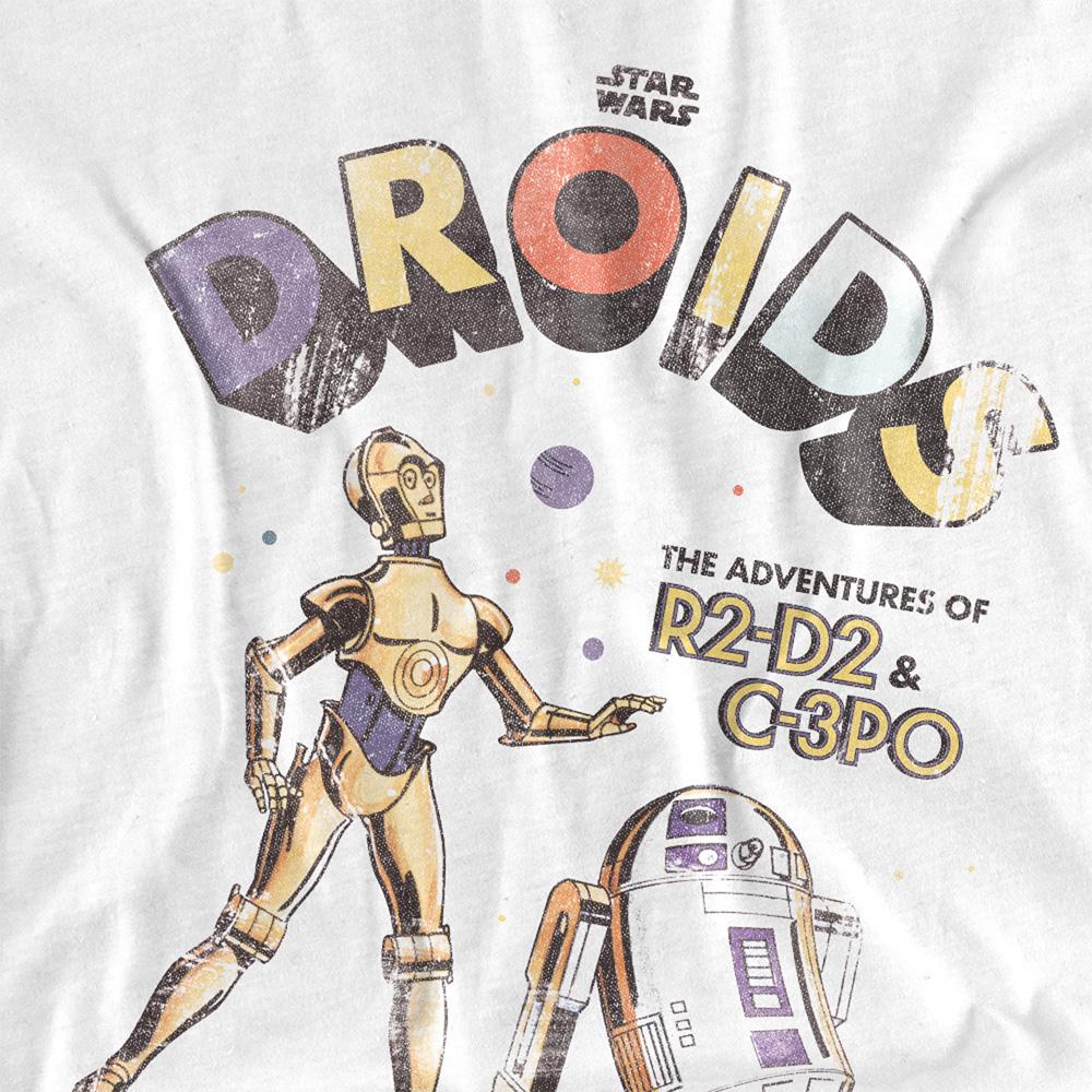 White - Side - Star Wars Unisex Adult Retro Droids Ringspun Cotton Long-Sleeved T-Shirt